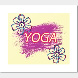 YOGA Flowers Posters and Art